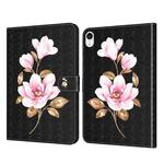 For iPad mini 6 3D Painted Pattern Leather Tablet Case(Black Flower)