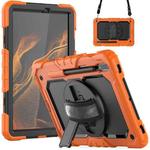 For Samsung Galaxy Tab S8 11 inch SM-X700 Silicone + PC Tablet Case(Orange+Black)