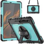 For Samsung Galaxy Tab S8+ 12.4 inch SM-X800 Silicone + PC Tablet Case(Black+Light Blue)