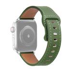 Butterfly Buckle Cowhide Leather Watch Band For Apple Watch Series 8&7 41mm / SE 2&6&SE&5&4 40mm / 3&2&1 38mm(Grass Green)