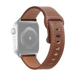 Butterfly Buckle Cowhide Leather Watch Band For Apple Watch Series 8&7 41mm / SE 2&6&SE&5&4 40mm / 3&2&1 38mm(Dark Brown)
