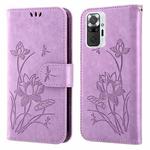 For Xiaomi Redmi Note 9 Pro / Pro Max Lotus Embossed Leather Phone Case(Purple)