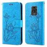 For Xiaomi Redmi Note 10 Pro / Pro Max Lotus Embossed Leather Phone Case(Blue)