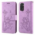 For Xiaomi Redmi Note 11 Global Lotus Embossed Leather Phone Case(Purple)