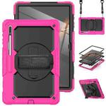 For Samsung Galaxy Tab S8 Ultra 14.6 inch SM-X900 Silicone + PC Tablet Case(Rose Red+Black)