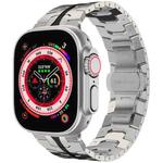 Steel Watch Band For Apple Watch Series 9&8&7 41mm / SE 3&SE 2&6&SE&5&4 40mm / 3&2&1 38mm(Silver Black)
