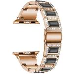 22mm Metal Opal Watch Band For Apple Watch Series 8&7 41mm / SE 2&6&SE&5&4 40mm / 3&2&1 38mm(Rose Gold+Black)