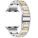 22mm Metal Opal Watch Band For Apple Watch Series 8&7 41mm / SE 2&6&SE&5&4 40mm / 3&2&1 38mm(Silver Yellow)