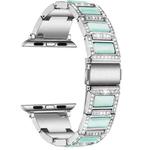 22mm Metal Opal Watch Band For Apple Watch Series 8&7 41mm / SE 2&6&SE&5&4 40mm / 3&2&1 38mm(Silver Blue)