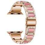22mm Metal Opal Watch Band For Apple Watch Ultra 49mm / Series 8&7 45mm / SE 2&6&SE&5&4 44mm / 3&2&1 42mm(Rose Gold+Pink)