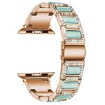 22mm Metal Opal Watch Band For Apple Watch Ultra 49mm / Series 8&7 45mm / SE 2&6&SE&5&4 44mm / 3&2&1 42mm(Rose Gold+Blue)