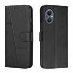 For OPPO A96 5G / Reno7 Z 5G / OnePlus Nord N20 5G Stitching Calf Texture Buckle Leather Phone Case(Black)