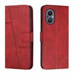 For OPPO A96 5G / Reno7 Z 5G / OnePlus Nord N20 5G Stitching Calf Texture Buckle Leather Phone Case(Red)