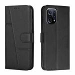 For OPPO Find X5 Stitching Calf Texture Buckle Leather Phone Case(Black)