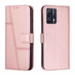 For OPPO Realme 9 Pro+ Stitching Calf Texture Buckle Leather Phone Case(Pink)