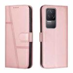 For Xiaomi Redmi K50 / K50 Pro Stitching Calf Texture Buckle Leather Phone Case(Pink)