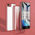 For iPhone SE 2022 / SE 2020 / 8 / 7 Double-sided Glass TPU Phone Case(Red)