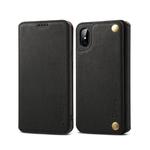 For iPhone X / XS Denior V4 Luxury Car Cowhide Horizontal Flip Leather Case with Holder & Card Slots & Wallet(Black)