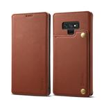 For Galaxy Note9 Denior V4 Luxury Car Cowhide Horizontal Flip Leather Case with Holder & Card Slots & Wallet(Brown)