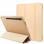 For Samsung Galaxy Tab S8 / X700 3-folding Honeycomb TPU Smart Leather Tablet Case(Gold)