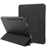 For Samsung Galaxy Tab S8+ / X800 3-folding Honeycomb TPU Smart Leather Tablet Case(Black)