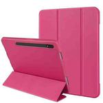 For Samsung Galaxy Tab S8+ / X800 3-folding Honeycomb TPU Smart Leather Tablet Case(Rose Red)