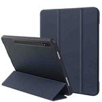 For Samsung Galaxy Tab S8+ / X800 3-folding Honeycomb TPU Smart Leather Tablet Case(Dark Blue)
