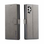 For Samsung Galaxy A13 4G LC.IMEEKE Calf Texture Leather Phone Case(Grey)