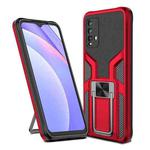 For Xiaomi Redmi Note 9 4G Armor 2 in 1 PC + TPU Magnetic Phone Case(Red)