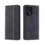 For OPPO Find X5 / X5 Pro Splicing Skin Feel Magnetic Leather Phone Case(Black)