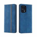 For OPPO Find X5 / X5 Pro Splicing Skin Feel Magnetic Leather Phone Case(Blue)