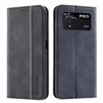 For Xiaomi Poco M4 Pro 4G International Version Splicing Skin Feel Magnetic Leather Phone Case(Black)
