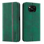 For Xiaomi Poco X3 / X3 Pro Splicing Skin Feel Magnetic Leather Phone Case(Green)