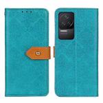 For Xiaomi Redmi K50 / K50 Pro European Floral Embossed Leather Phone Case(Blue)