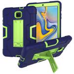 For Galaxy Tab A 8.0 (2018) T387  Contrast Color Silicone + PC Combination Case with Holder(Navy Blue +Olivine)