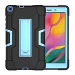 For Galaxy Tab A 8.0 (2019) T290  Contrast Color Silicone + PC Combination Case with Holder(Black + Blue)