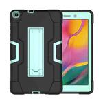 For Galaxy Tab A 8.0 (2019) T290  Contrast Color Silicone + PC Combination Case with Holder(Black + Aqua)