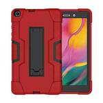 For Galaxy Tab A 8.0 (2019) T290  Contrast Color Silicone + PC Combination Case with Holder(Red + Black)