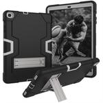 For Galaxy Tab A 10.1 (2019) T510 Contrast Color Silicone + PC Combination Case with Holder(Black + Grey)