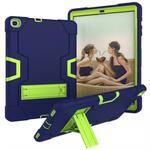 For Galaxy Tab A 10.1 (2019) T510 Contrast Color Silicone + PC Combination Case with Holder(Navy Blue +Olivine)