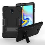 For Galaxy Tab A 10.5 T590  Contrast Color Silicone + PC Combination Case with Holder(Black)