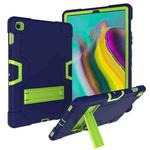 For Galaxy Tab S5e T720 Contrast Color Silicone + PC Combination Case with Holder(Navy Blue +Olivine)