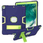 For iPad 10.5 Contrast Color Silicone + PC Combination Case with Holder(Navy Blue +Olivine)