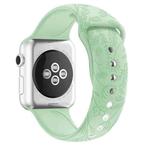 Butterflies Love Flower Embossing Silicone Watch Band For Apple Watch Series 8&7 41mm / SE 2&6&SE&5&4 40mm / 3&2&1 38mm(Light Green)
