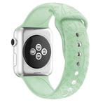 Flamingo Embossing Silicone Watch Band For Apple Watch Series 8&7 41mm / SE 2&6&SE&5&4 40mm / 3&2&1 38mm(Light Green)