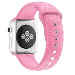 Flamingo Embossing Silicone Watch Band For Apple Watch Series 8&7 41mm / SE 2&6&SE&5&4 40mm / 3&2&1 38mm(Bright Pink)