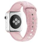 Flamingo Embossing Silicone Watch Band For Apple Watch Series 8&7 41mm / SE 2&6&SE&5&4 40mm / 3&2&1 38mm(Retro Rose)