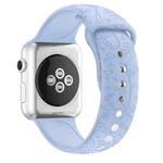 Flamingo Embossing Silicone Watch Band For Apple Watch Ultra 49mm / Series 8&7 45mm / SE 2&6&SE&5&4 44mm / 3&2&1 42mm(Grey Blue)