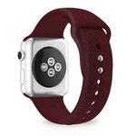 Rose Embossing Silicone Watch Band For Apple Watch Series 8&7 41mm / SE 2&6&SE&5&4 40mm / 3&2&1 38mm(Wine Red)