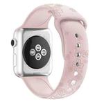Four-leaf Clover Embossing Silicone Watch Band For Apple Watch Ultra 49mm / Series 8&7 45mm / SE 2&6&SE&5&4 44mm / 3&2&1 42mm(Pink Sand)